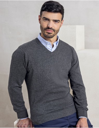 PRE-PR694-Mens V-Neck Knitted Sweater